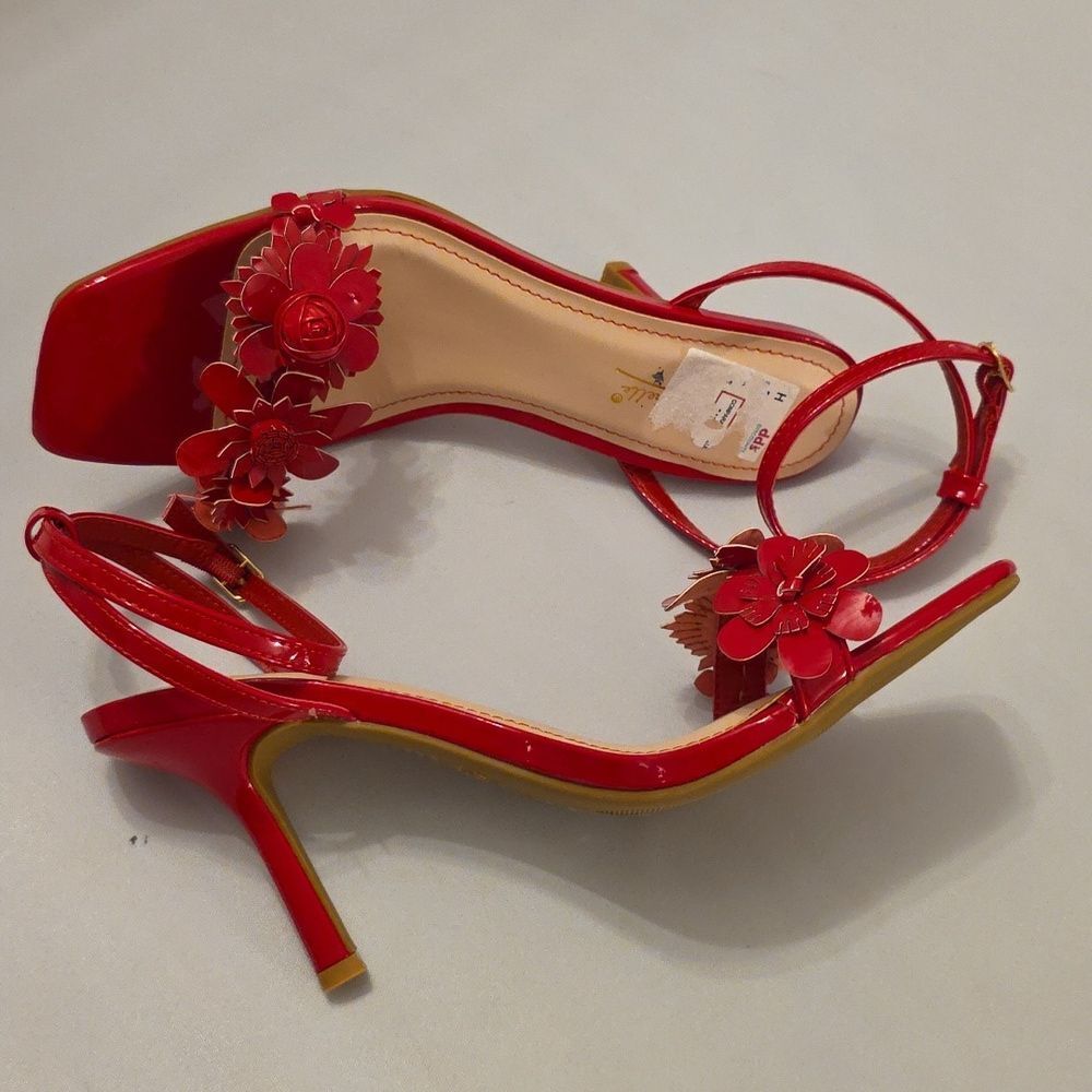 BRAND NEW ANNE MICHELLE FLORAL DESIGN SLINGBACK KITTEN HEEL SANDAL - Picture 8 of 16